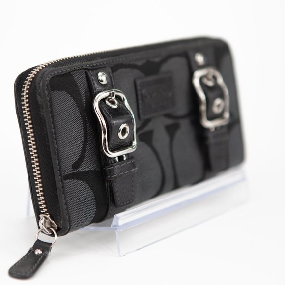 Coach Signature C Zip Clutch Jacquard Wallet with Buckles - Picture 8 of 10